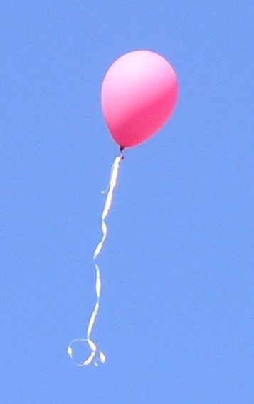 pink balloon released