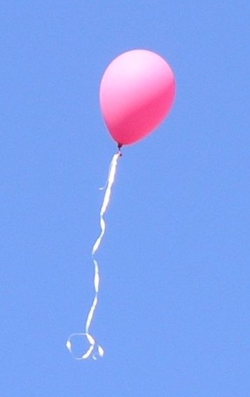 pink balloon released