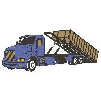 purple roll-off truck drawing