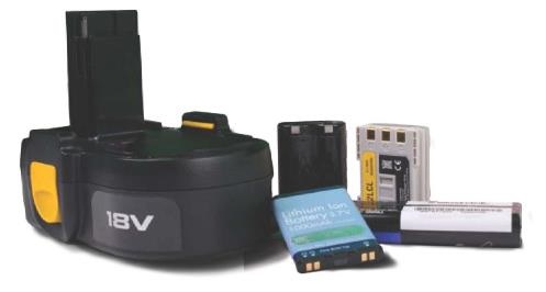 various large and small rechargeable batteries