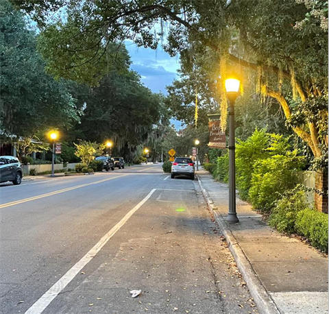 Streetlight in the historic bed and breakfast district