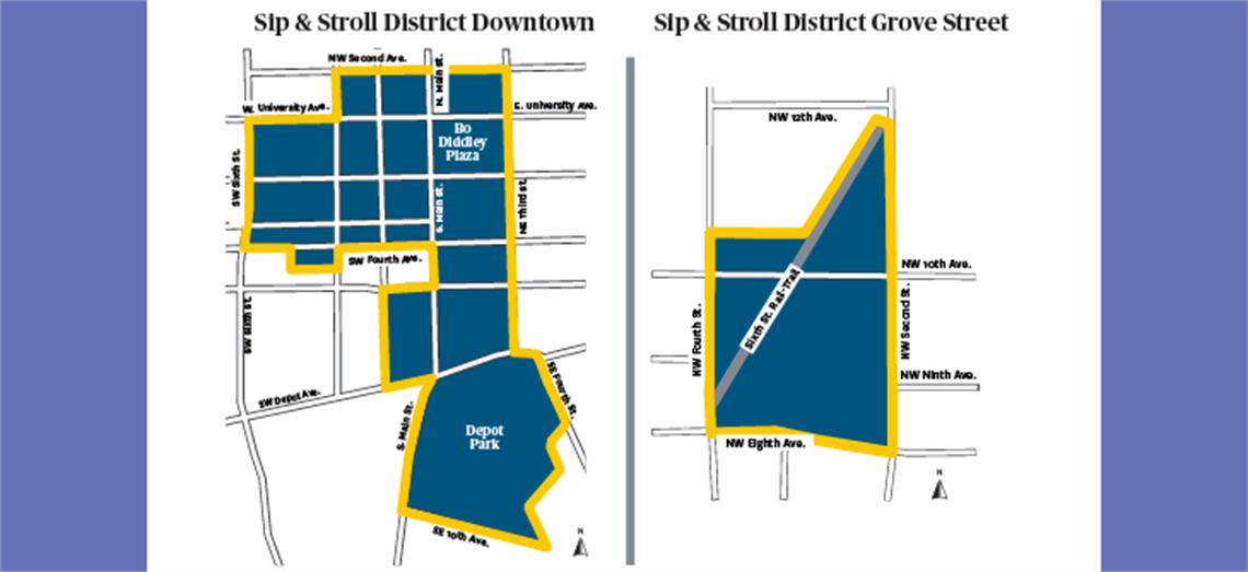Sip & Stroll District Maps