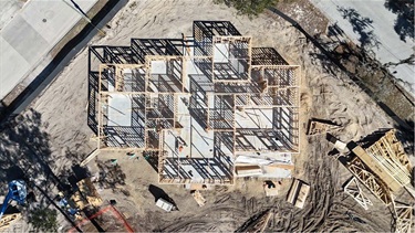 Arial view of Woodland Park construction