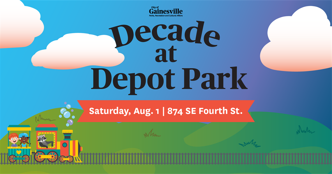 Decade at Depot Park Saturday, Aug. 1 874 SE Fourth St.