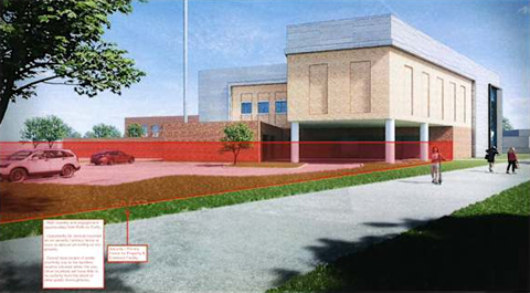 Rendering of location for public art along bike trail