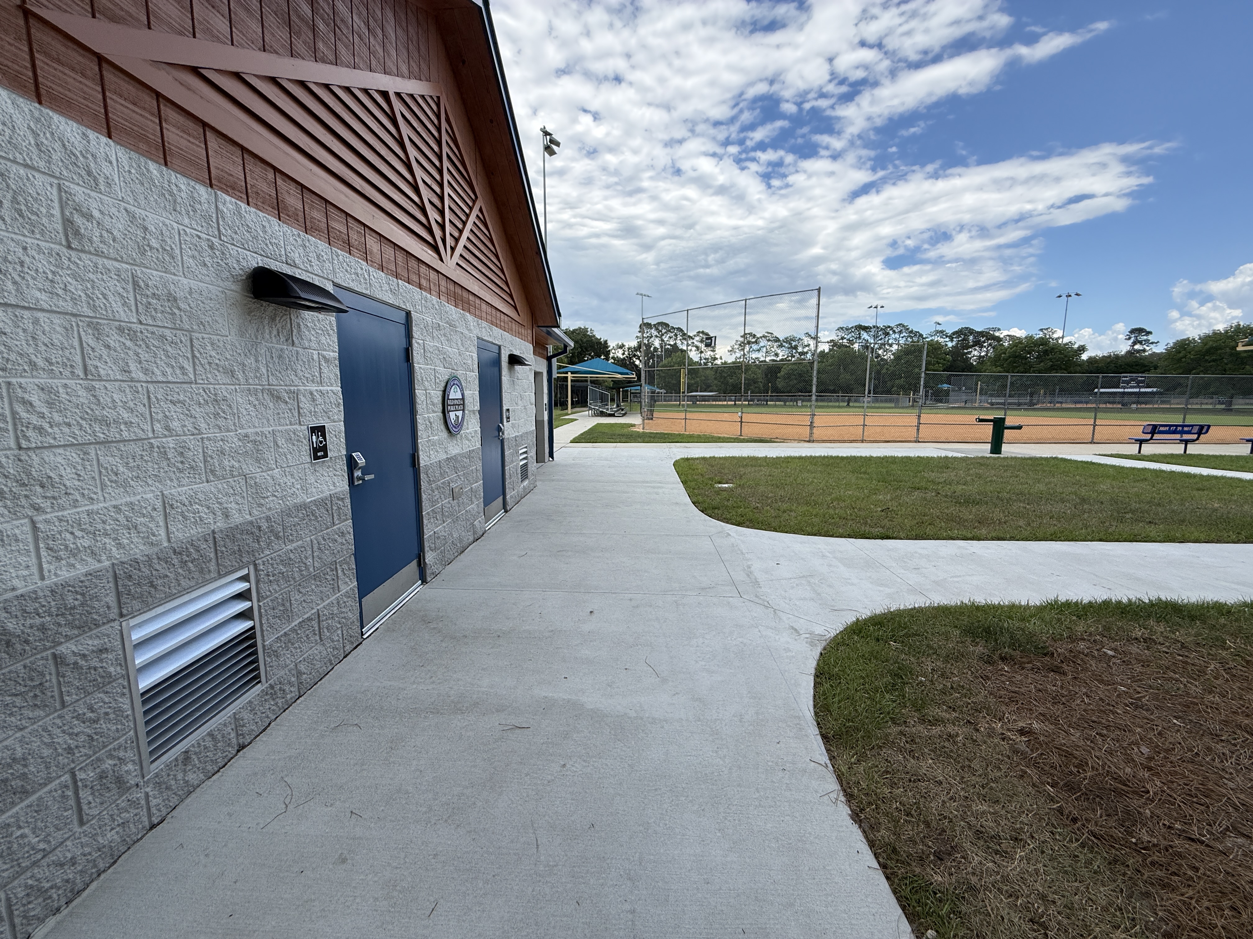 Restrooms and fields