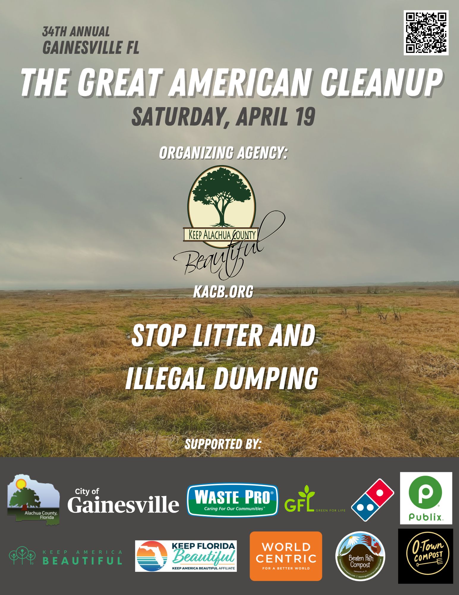 image of field and the words the great american cleanup saturday april 19