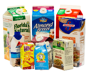 various recyclable cartons