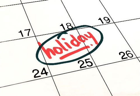 holiday marked on a calendar