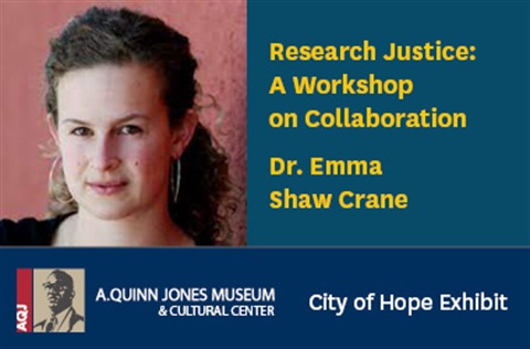 Research Justice: A workshop on Collaboration - Dr. Emma Crane Shaw