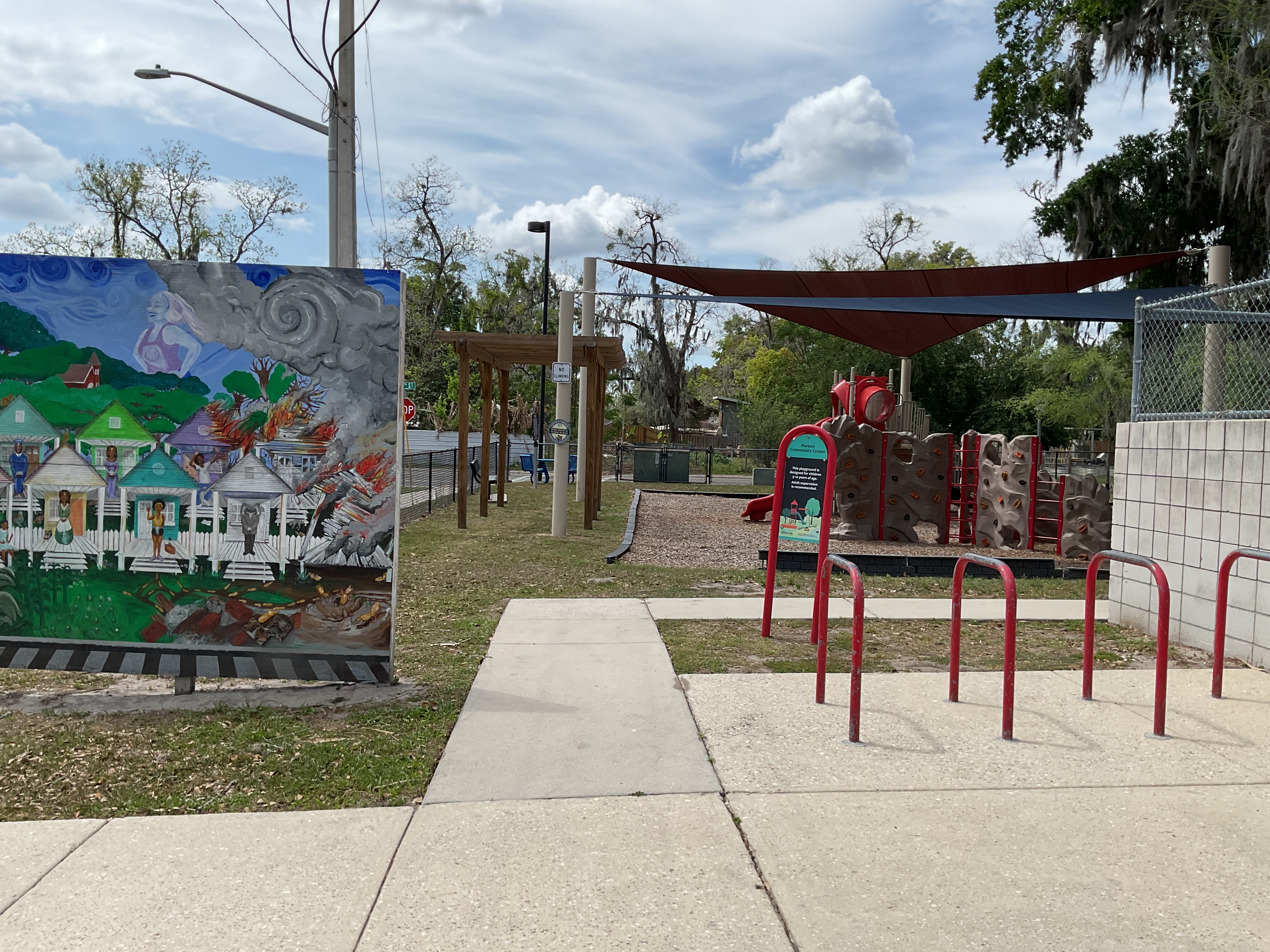 Porters Park mural and sidewalk