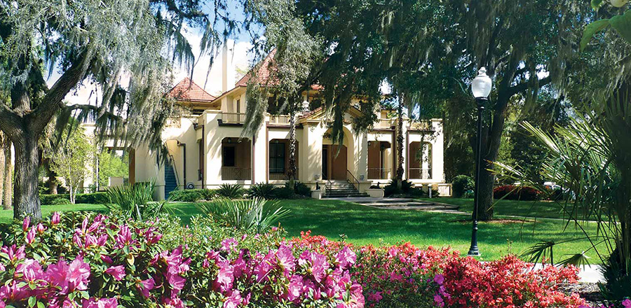 Thomas Center north facade in spring