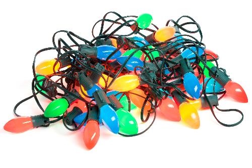 bundle of old holiday lights