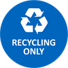 Recycling only blue decal