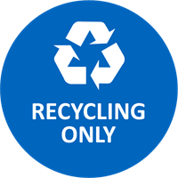 Blue recycling only blue decal